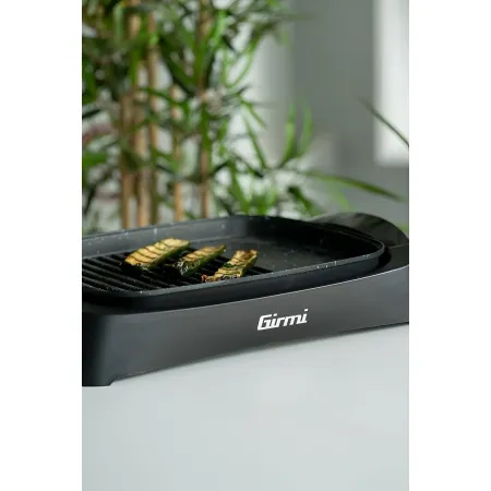 Barbecue Elettrico Girmi da Tavolo 2200W Antiaderente Coperchio Vetro