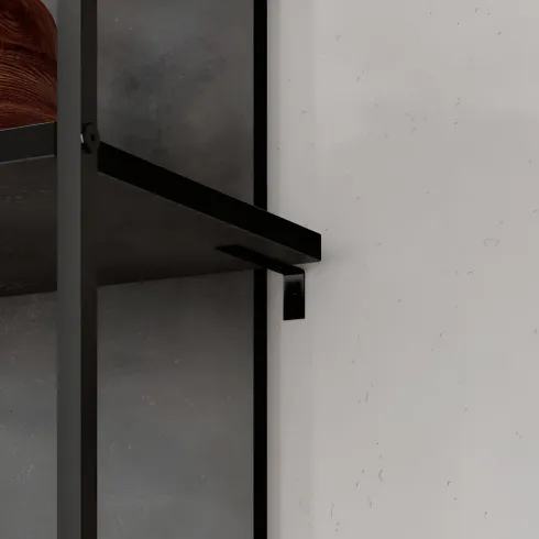 Libreria 5 Ripiani Moderna da Ingresso Soggiorno Grigio Struttura Metallo