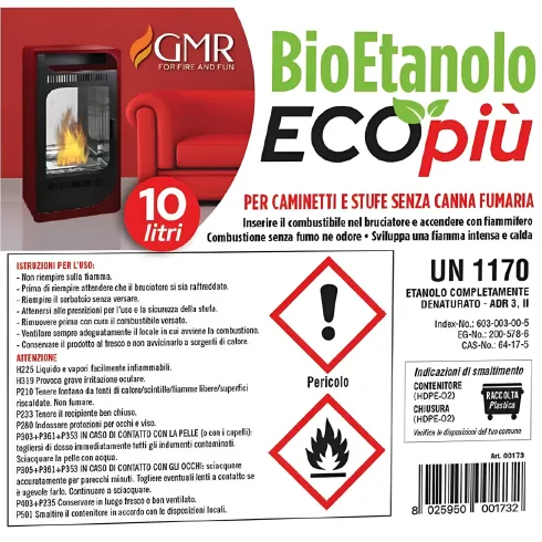 Bioetanolo Liquido per Camini e Stufe 10 Taniche 10L Ecologico Inodore