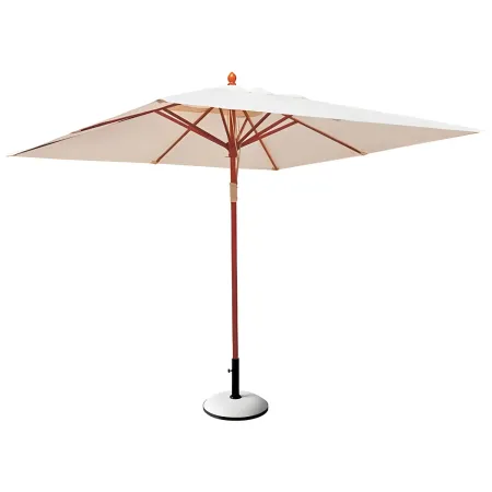 Ombrellone Quadrato 3x3 Ecru Palo Centrale in Legno da Giardino Professionale | BricoShop24