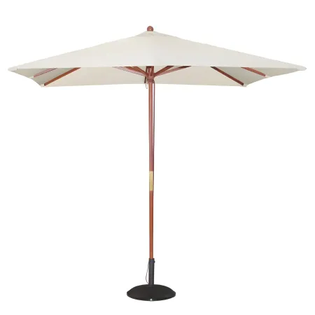 Ombrellone Quadrato 3x3 Ecru Palo Centrale in Legno da Giardino Professionale | BricoShop24