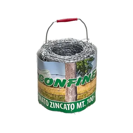 Filo Spinato Acciaio Zincato 100 Metri 1,7 mm per Recinzione Rete