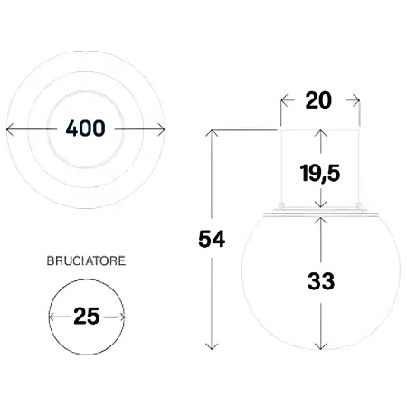Camino Bioetanolo 1,5L Bianco Ø40 da Terra Fiamma Reale Portatile