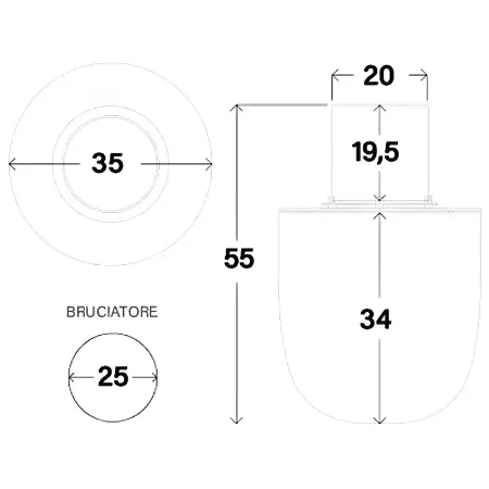 Camino Bioetanolo da Giardino 1,5L Corda Beige da Pavimento 35x55 cm