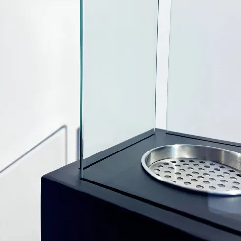 Camino a Bioetanolo a Colonna 110cm Nero 3kW da Giardino Moderno
