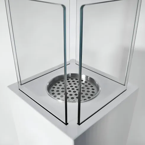 Camino a Bioetanolo a Colonna 70cm Bianco 3kW da Giardino Moderno