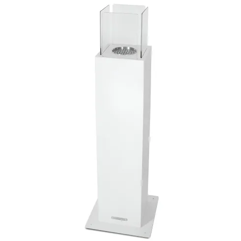 Camino a Bioetanolo a Colonna 110cm Bianco 3kW da Giardino Moderno