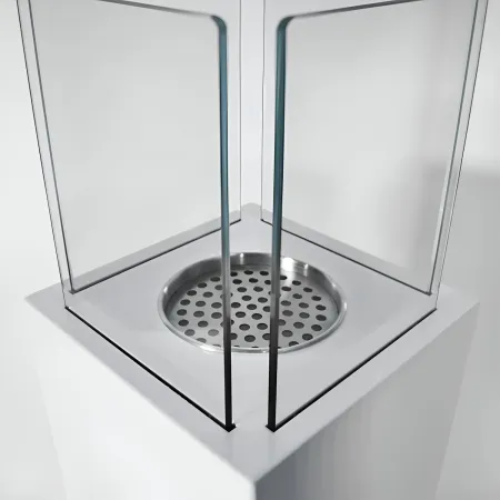Camino a Bioetanolo a Colonna 110cm Bianco 3kW da Giardino Moderno