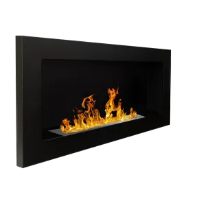 Camino a Bioetanolo da Incasso 2,5kW Nero in Acciaio Inox 90x12x40 cm