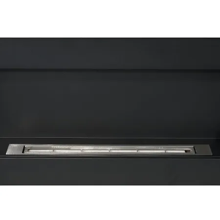 Camino a Bioetanolo da Parete 2,5 KW Nero Fiamma Reale Lana di Roccia
