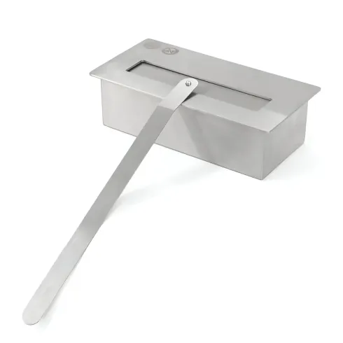 Biocamino da Pavimento con Bruciatore 1,2L Bianco 3,2kW Acciaio Inox