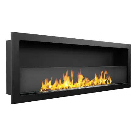 Camino Ecologico Bioetanolo 120x40 cm da Incasso a Parete Nero 3kW