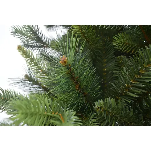 Albero di Natale 210 cm Verde PE PVC Effetto Realistico Base 140 cm