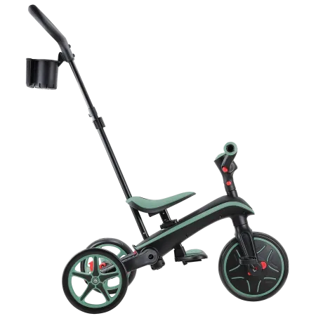 Triciclo Pieghevole 4 in 1 per Bambini Verde Oliva con Ruote EVA