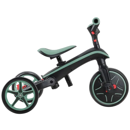 Triciclo Pieghevole 4 in 1 per Bambini Verde Oliva con Ruote EVA