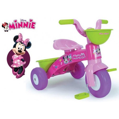 Triciclo a Pedali Minnie Topolina Disney Rosa Giocattolo Cestini Bambina +3 Anni