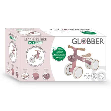 Triciclo Cavalcabile Rosa Ergonomico Ecologico Cestino per Equilibrio