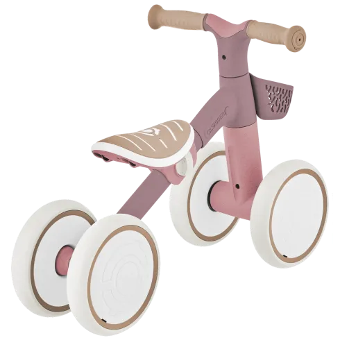 Triciclo Cavalcabile Rosa Ergonomico Ecologico Cestino per Equilibrio