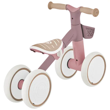 Triciclo Cavalcabile Rosa Ergonomico Ecologico Cestino per Equilibrio