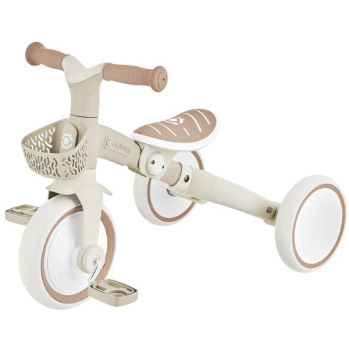 Triciclo Evolutivo per Bambini 3 in 1 Beige Regolabile Ecologico