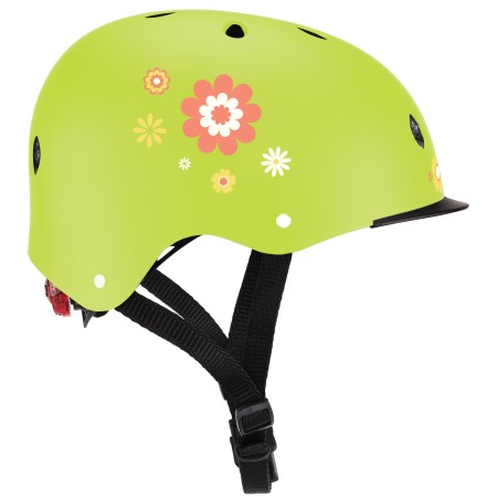 Casco per Bambini XS-S Ø 48-53 cm Chiusura Magnetica Verde Floreale
