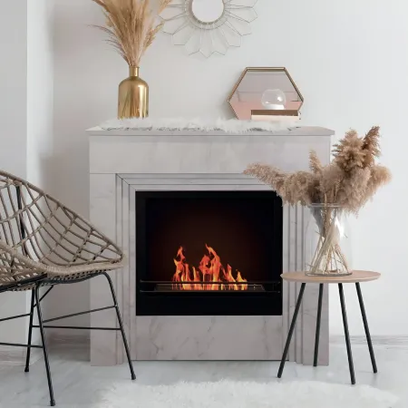 Camino a Bioetanolo 1,8L da Terra 3,4 kW in Legno Effetto Marmo Bianco
