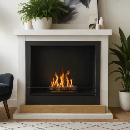 Camino a Bioetanolo 3,4 kW da Soggiorno 1,2L in Legno MDF Bianco