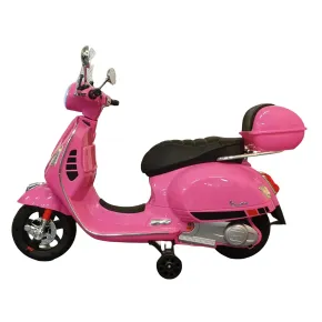 Scooter Elettrico per Bambini Vespa GT 12V Rosa Sedile in Pelle Luci 2