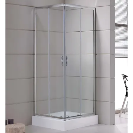 Box Doccia Cristallo 4 mm Angolare Ante Scorrevoli 80x80 cm Quadrato