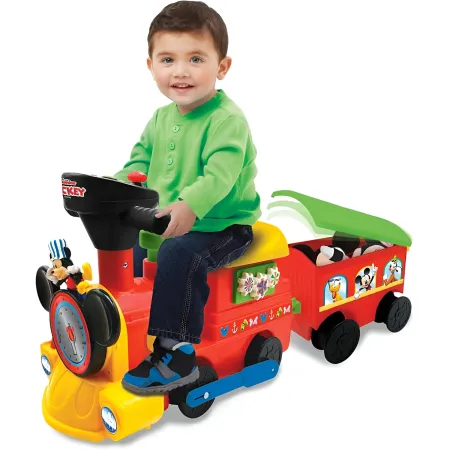 Treno Elettrico Cavalcabile da Bambino Mickey con Binari Suoni Disney