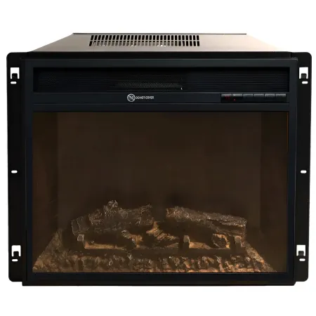 Camino Elettrico da Pavimento 1800W Legno Effetto Cemento Digitale