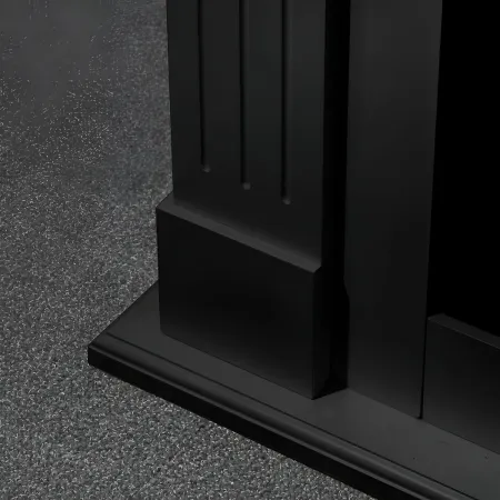 Camino Elettrico da Pavimento 1800W Legno MDF Nero per Soggiorno