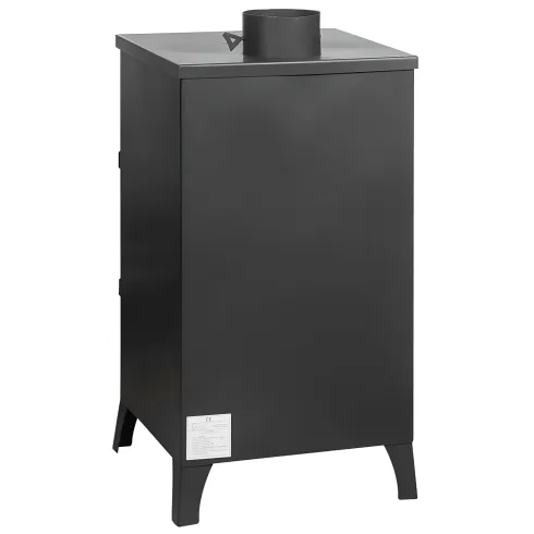 Stufa a Legna 7,7 kW in Acciaio Nero con Vetro Compatta per Interni