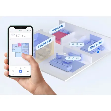 Robot Aspirapolvere Lavapavimenti Smart Bianco 0,35L Mappatura Wi-Fi