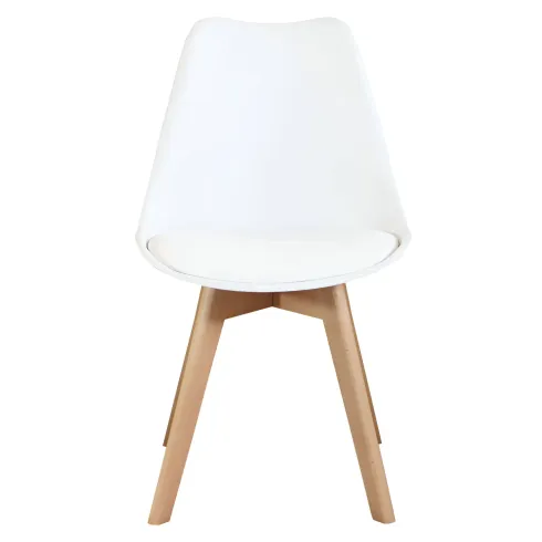 Sedia Bianca Cucina Sala da Pranzo Studio Gambe in Legno Moderna