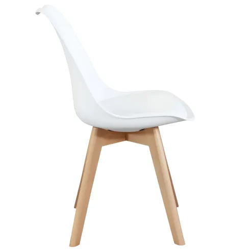 Sedia Bianca Cucina Sala da Pranzo Studio Gambe in Legno Moderna