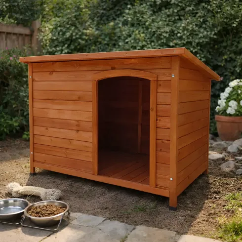 Outlet Cuccia per Cani Taglia Media Legno da Esterno Tetto Apribile