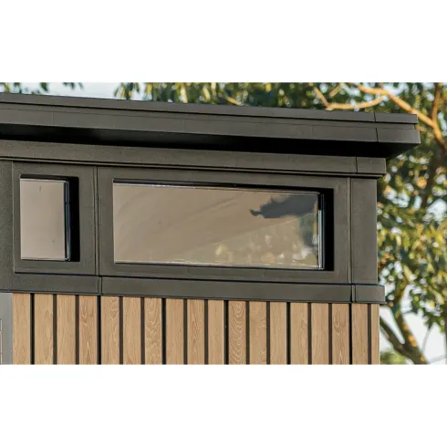 Keter Pent Casetta da Giardino 2x2 Resina Effetto Legno Doghe Veneziane