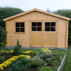 Casetta in Legno da Giardino 4x4 per Attrezzi Doppia Porta Block-House 2