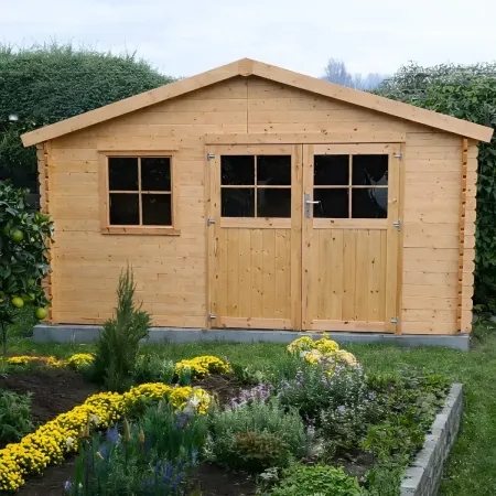 Casetta in Legno da Giardino 4x3 Doppia Porta Block-House 34mm