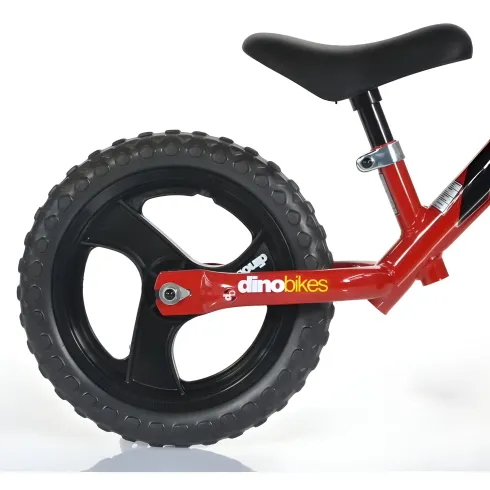 Bicicletta Senza Pedali 12" per Bambini in Acciaio Rosso Balance Bike