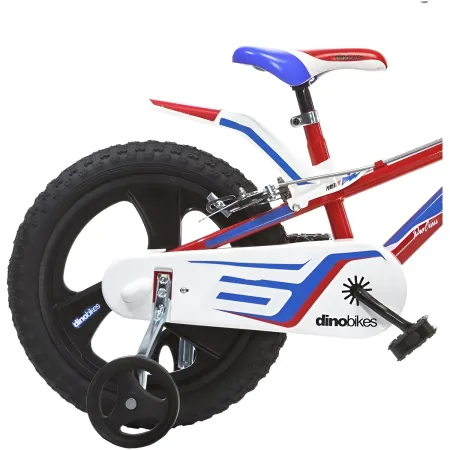 Bicicletta Rotelle per Bambini 16" Gomme Gonfiabili 2 Freni Blu Rosso
