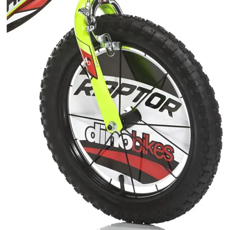 Bicicletta per Bambini 16" Freni Doppi Rotelle in Acciaio Giallo Rosso