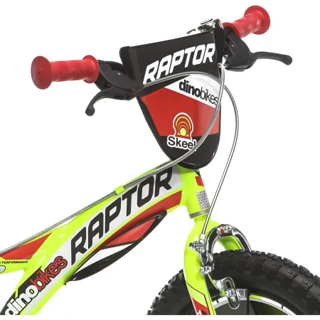 Bicicletta per Bambini 16" Freni Doppi Rotelle in Acciaio Giallo Rosso