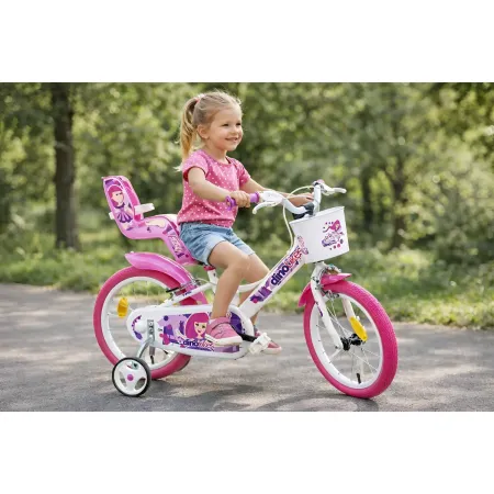 Bicicletta Rotelle per Bambine 16" Fairy Bianco Telaio Acciaio 2 Freni