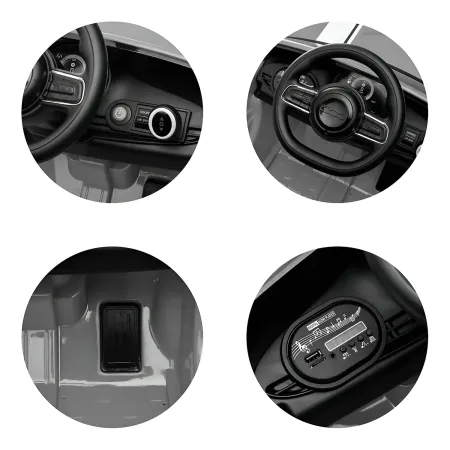 Auto Elettrica per Bambini Fiat 500 12V Blu Telecomando e Fari LED