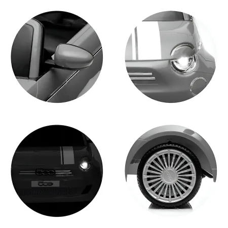 Auto Elettrica per Bambini Fiat 500 12V Blu Telecomando e Fari LED