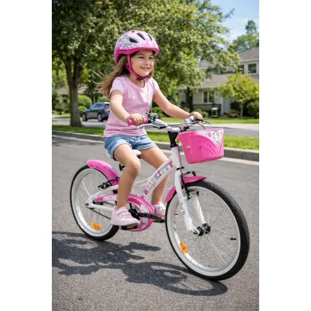Bicicletta per Bambini 20" Hello Kitty Bianco con Cestino Copricatena