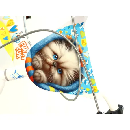 Bicicletta Rotelle per Bambini 16" Furry Fun Bianco Porta Borraccia