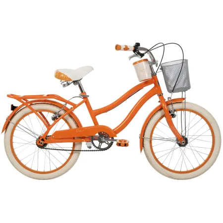 Bicicletta con Cestino Portapacchi 20" per Bambini Arancione 6-8 Anni